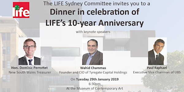 Dinner in celebration of LIFE's 10-year Anniversary, Sydney 