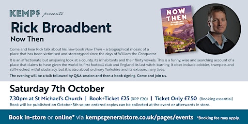 Rick Broadbent Author Event - Now Then - In search of Yorkshire's soul primary image