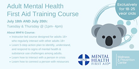 Image principale de Virtual Adult Mental Health First Aid Training