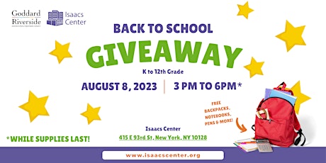 Isaacs Center Back to School Giveaway primary image