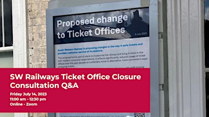 Imagen principal de SW Railways Ticket Office Closure Consultation Q&A