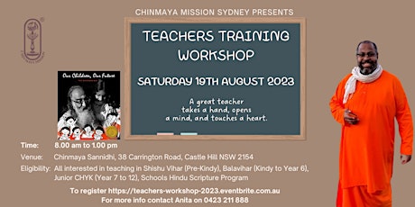 Online Chinmaya Teachers Workshop August 2023  primärbild