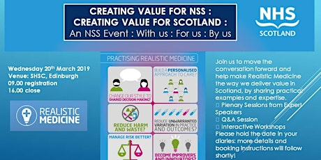 Creating Value for Scotland : A Realistic Medicine Event for NHS NSS primary image