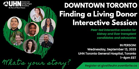 Imagen principal de DOWNTOWN TORONTO UHN: Finding a Living Donor Interactive Session IN PERSON