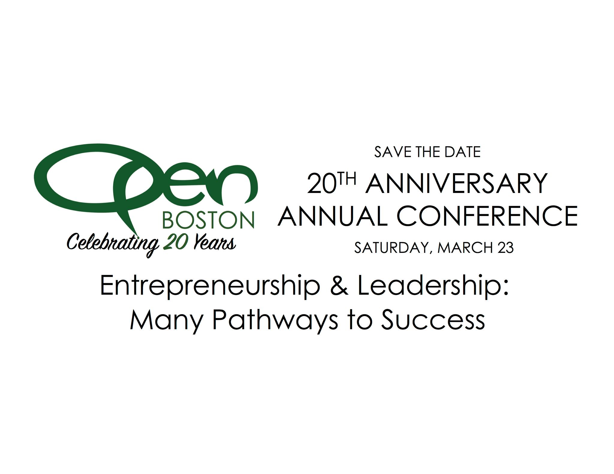 OPEN 20th Anniversary Conference: Entrepreneurship & Leadership - Many Pathways to Success