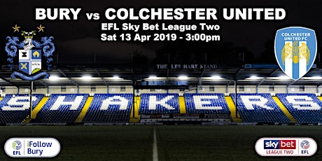 Bury vs Colchester United: BURY supporters only primary image