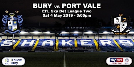 Bury vs Port Vale: BURY Supporters only primary image