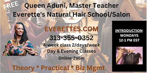 Primaire afbeelding van Intro to Master Natural Hair Class