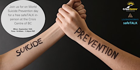Imagen principal de World Suicide Prevention Day - Free safeTALK for the BC Community