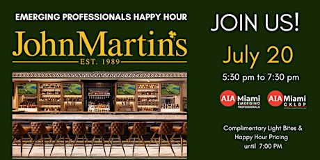Happy Hour at John Martins with the AIA Miami Emerging Professionals primary image