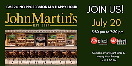 Imagen principal de Happy Hour at John Martins with the AIA Miami Emerging Professionals