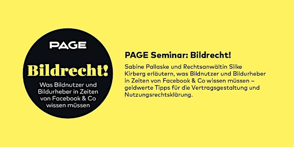 PAGE Seminar »Bildrecht!« mit Sabine Pallaske und Silke Kirberg