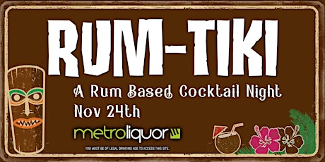 Image principale de Rum-Tiki: A Rum-based Tiki Cocktail Night