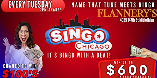 Imagem principal do evento SINGO - Music Bingo @ Flannerys Midlothian