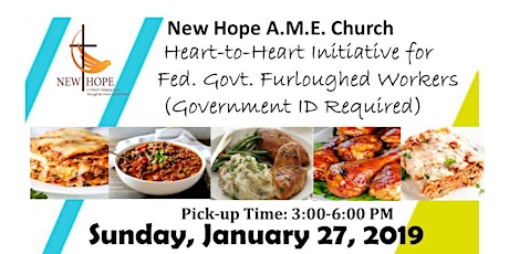 New Hope's Heart-to-Heart Initiative for Furloughed Workers (Government ID Required)