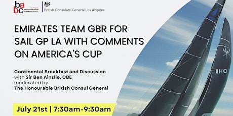 Image principale de Emirates Team GBR for Sail GP LA with comments on America's Cup
