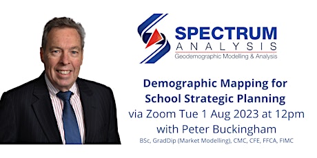 Hauptbild für Demographic Mapping for School Strategic Planning Tue 1 Aug 2023 12pm $0