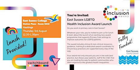 Lunch & Learn - LGBTQ Inclusion Award for Primary Care: Hastings primary image