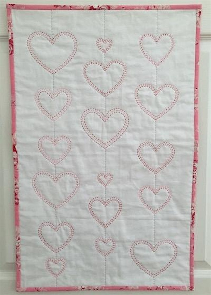 Connected Hearts, a Whole-Cloth Quilt for all Skill Levels image