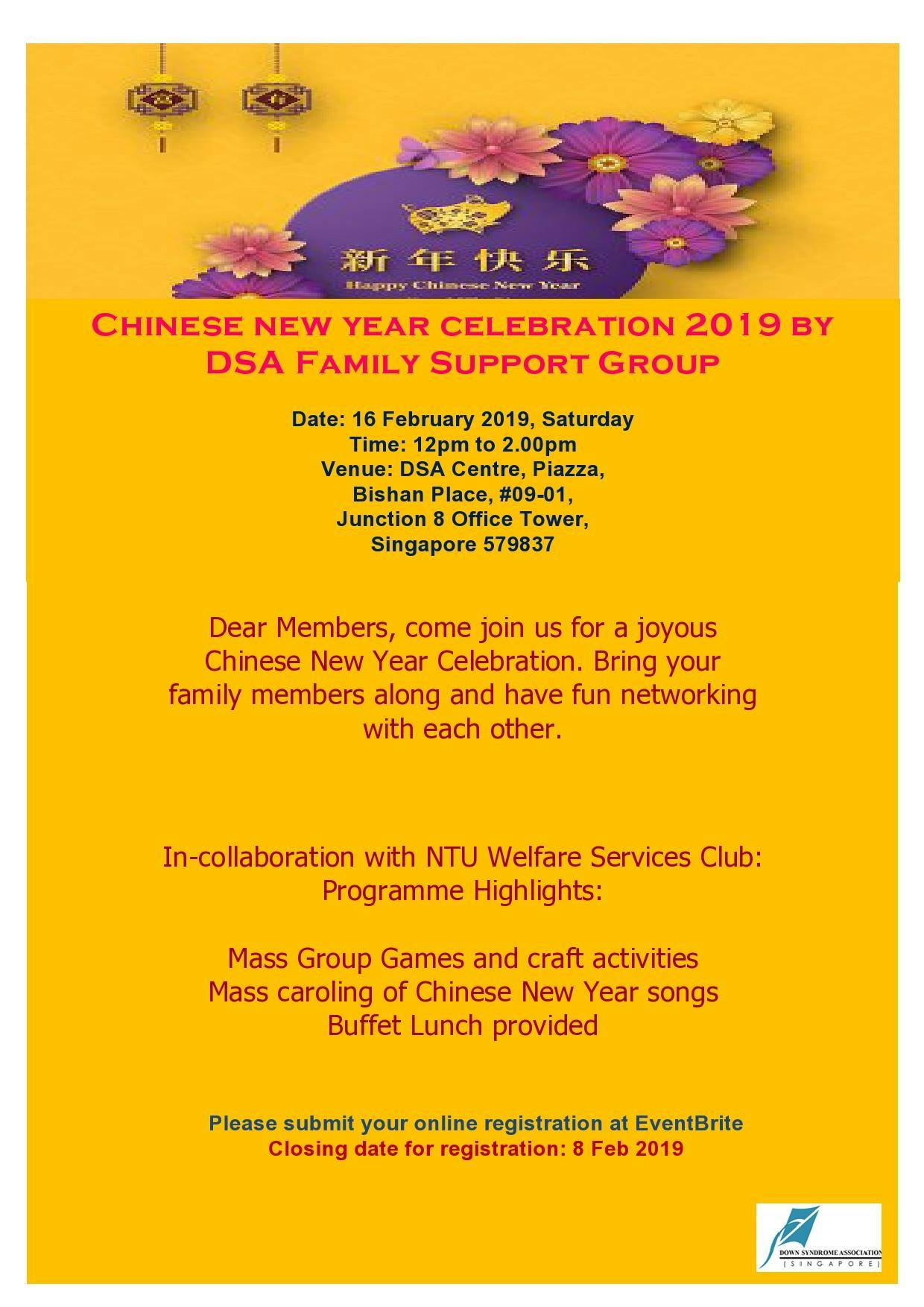 Chinese new year celebration 2019 by DSA Family Support Group 