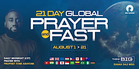 Primaire afbeelding van Think BIG | 21 day global prayer and fast