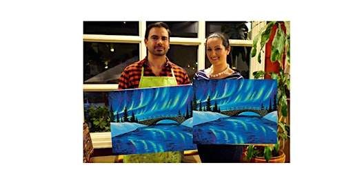 Immagine principale di Aurora Bridge-Glow in the dark on canvas for couples - paint with Marian 