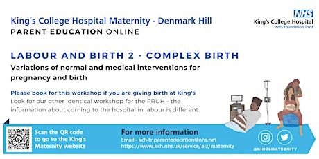 King's Maternity Antenatal Workshop 2: Complex Care and Birth primary image