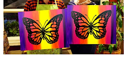 Butterfly Silhouette- Canvas bachelorette party - paint with Marian