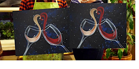Cheers to Love- Canvas bachelorette party - paint with Marian