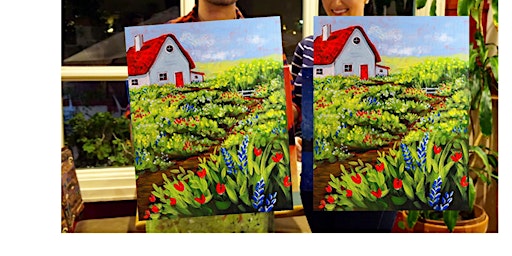 Cottage in the Meadow- Canvas bachelorette party - paint with Marian primary image