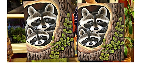 Imagem principal do evento Curious Raccoons- Canvas bachelorette party - paint with Marian