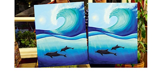 Dolphin Wave- Canvas bachelorette party - paint with Marian  primärbild