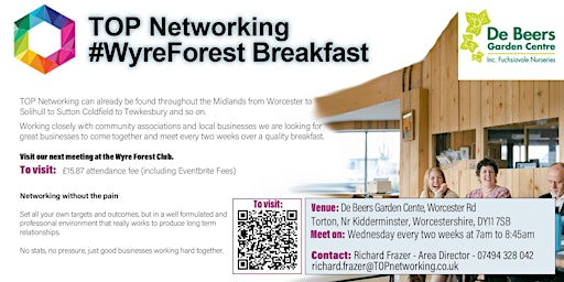 Imagen principal de TOP Networking Wyre Forest Breakfast (working with DeBeers Garden Centre)