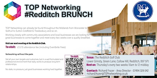 Image principale de TOP Networking Redditch BRUNCH (working with Redditch Golf Club)