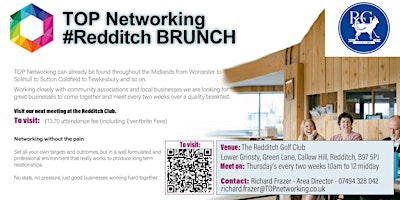 TOP Networking Redditch BRUNCH (working with Redditch Golf Club) primary image