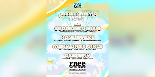 FREE: Boogie Fest "Sugar Hill Gang, Mary Jane Girls, Rose Royce & One Way" primary image