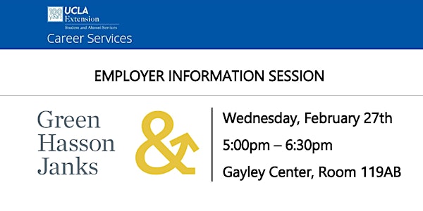 Employer Information Session:  Green Hasson Janks 