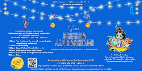 Hauptbild für Shree Krishna Janmashtami 2023