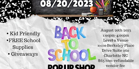 Back To School pop up Shop primary image
