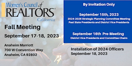 Women’s Council of REALTORS®, California 2023 Fall Meeting primary image