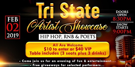 Queens, NY      Tri-State Showcase - Hip Hop, Reggae, R & B, & All  - Open Mic Night   2/2/19    primary image