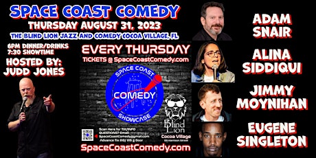 Primaire afbeelding van AUG 31st, The Space Coast Comedy Showcase at The Blind Lion Comedy Club