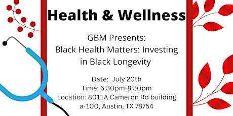 Black Health Matters: Investing in Black Longevity primary image