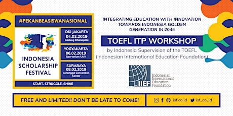 WORKSHOP & SIMULATION OF TOEFL ITP ISF (YOGYAKARTA) primary image