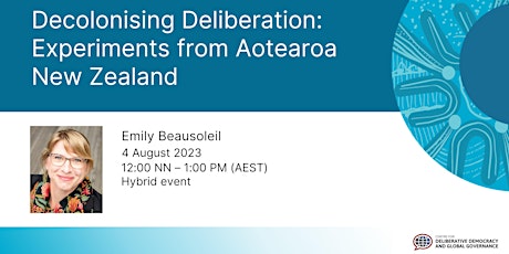 Decolonising Deliberation: Experiments from Aotearoa New Zealand primary image