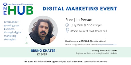 Imagen principal de Digital Marketing Workshop with Bruno Khater |ONE Hub