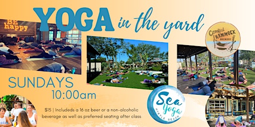 Imagem principal do evento Yoga in the Yard | Sundays | 10:00am | Includes a Complimentary Drink