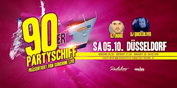 90er Partyboot mit DJ Quicksilver "LIVE" DJ Set - Düsseldorf