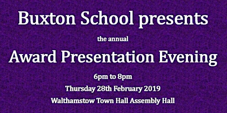 Buxton School Presentation Evening - Award Ceremony 2019 primary image