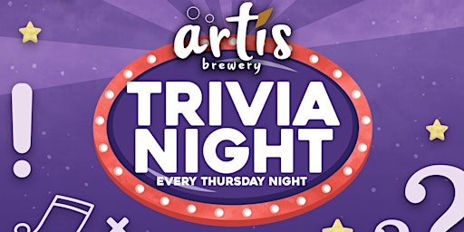 Primaire afbeelding van Artis Brewery Presents: Trivia Night